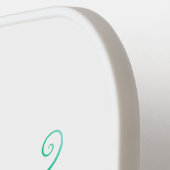 Vlinder met groene pauwenveren pickleball paddle (Links Detail)