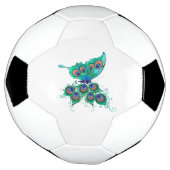 Vlinder met groene pauwenveren voetbal (Gedraaid)