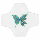 Vlinder met groene pauwenveren voetbal (Enkel)