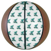 Vlinder met groene pauwveren basketbal (Verticaal)