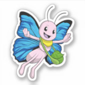 Vlinder met handtas sticker (Voorkant)