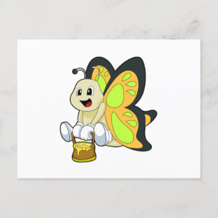 Vlinder met honing briefkaart