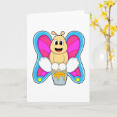 Vlinder met honing kaart (Gele Bloem)