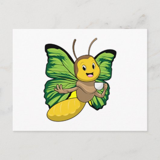 Vlinder met kopje koffie briefkaart (Voorkant)