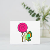 Vlinder met Lolly Briefkaart (Staand voorkant)