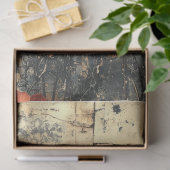 Vlinder met oranje bloemetjes tissuepapier (Geschenk)