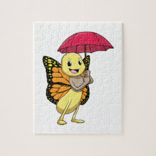 Vlinder met paraplu legpuzzel