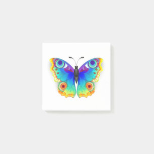 Vlinder met pauwenogen in regenboogkleuren post-it® notes