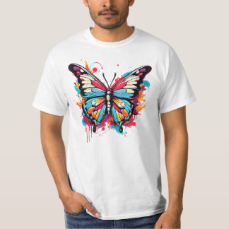 Vlinder met spatontwerp t-shirt