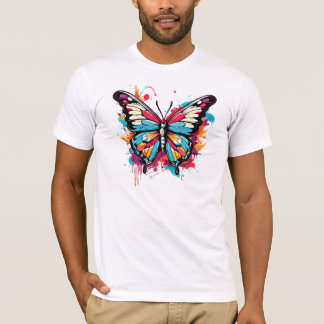 Vlinder met spatontwerp t-shirt