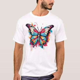 Vlinder met spatontwerp t-shirt