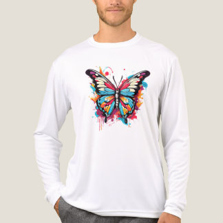 Vlinder met spatontwerp Tri-Blend shirt
