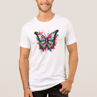 Vlinder met spatontwerp Tri-Blend shirt