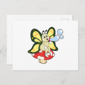 Vlinder met zeepbellen briefkaart (Voorkant / Achterkant)