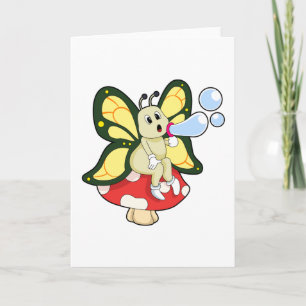 Vlinder met zeepbellen kaart
