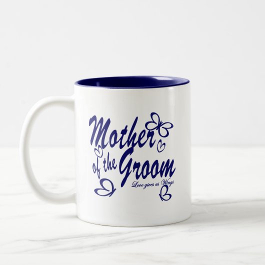 Vlinder/Moeder van de bruidegom Tweekleurige Koffiemok (Links)