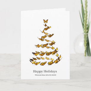 Vlinder Monarch Kerst Bedrijfsbegroeting Feestdagen Kaart
