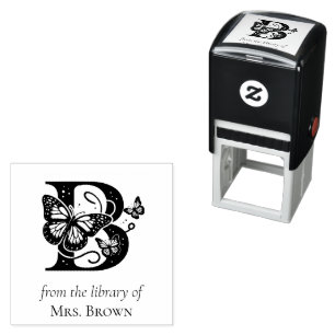 Vlinder Monogram Letter B Uit de Bibliotheek Van Zelfinktende Stempel