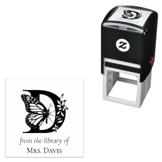 Vlinder Monogram Letter D Uit de Bibliotheek Van Zelfinktende Stempel