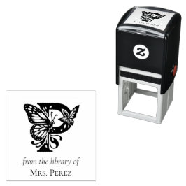 Vlinder Monogram Letter P Uit de Bibliotheek Van Zelfinktende Stempel
