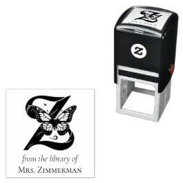 Vlinder Monogram Letter Z Uit de Bibliotheek Van Zelfinktende Stempel