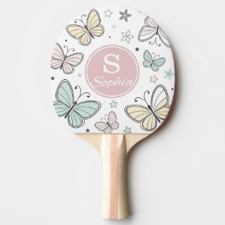 Vlinder Monogram Meisjes Cadeau Met Naam Tafeltennisbatje
