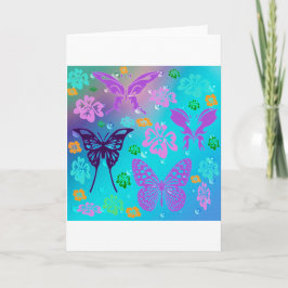 Vlinder Mooie Aloha Hawaiian Blossom bruiloft Kaart