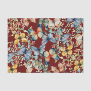 vlinder mooie Bourgondische decoupage Tissuepapier