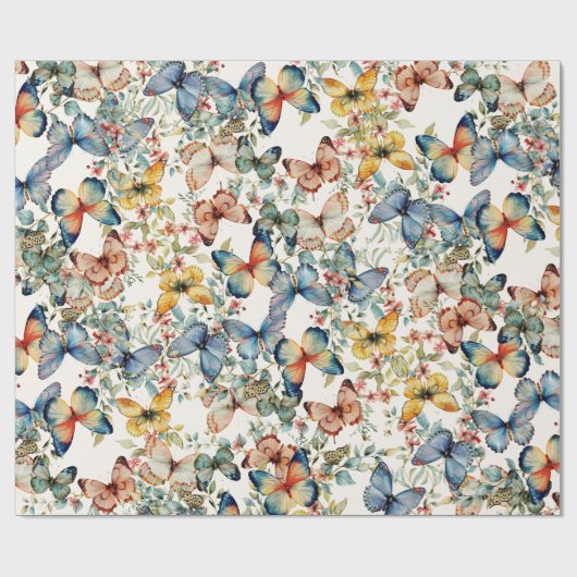  vlinder mooie crème decoupage cadeaupapier (Vlak)