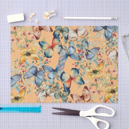  vlinder mooie perzik decoupage tissuepapier (Craft)