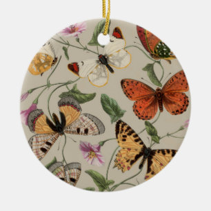 Vlinder Mot Natuur Collectie Tekening Keramisch Ornament