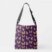 Vlinder naadloos patroon. monarchvlinder crossbody tas (Voorkant)