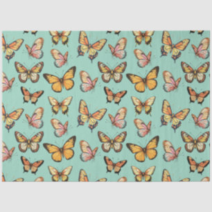 Vlinder naadloos patroon. monarchvlinder tissuepapier