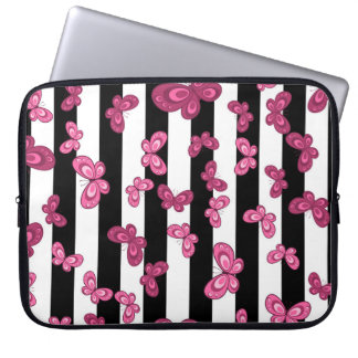 Vlinder naadloos patroon op witte achtergrond. Pa Laptop Sleeve