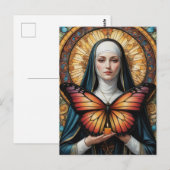 Vlinder non holding kaars briefkaart (Voorkant / Achterkant)