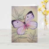 vlinder nr. 4 Waterverf art. Kaart (Gele Bloem)