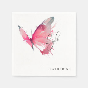 Vlinder Oh Meisje Custom Wit Baby shower Servet