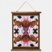 Vlinder op echinacea bloem Abstract Hangend Wandkleed (Voorkant)