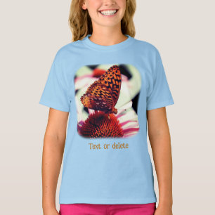 Vlinder op Echinacea Bloem Natuur T-shirt