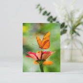 Vlinder op een Bloem Briefkaart (Staand voorkant)