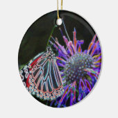 Vlinder op Flower Digital Art Ornament (Links)