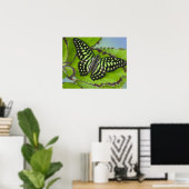 Vlinder op Groen Poster (Thuiskantoor)