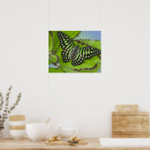 Vlinder op Groen Poster (Keuken)