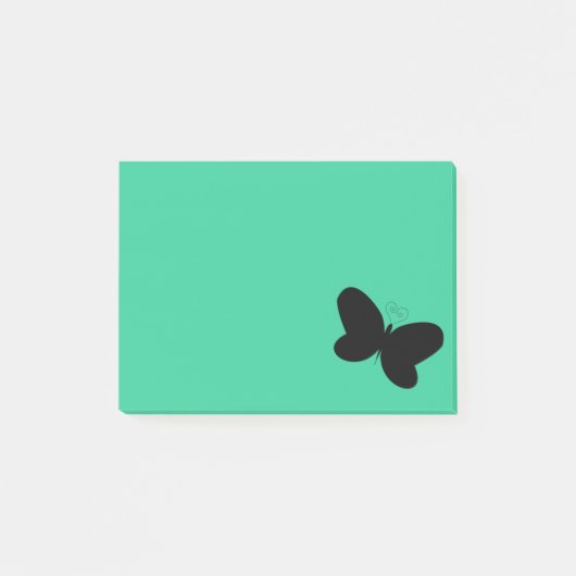 Vlinder op groene Post It-notitie Post-it® Notes (Voorkant)
