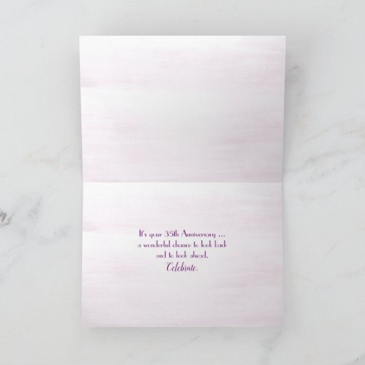 Vlinder op kegelbloem 35ste verjaardagskaart kaart (Binnen)