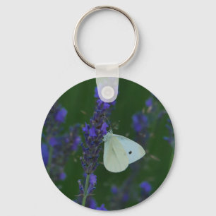 Vlinder op Lavendel Sleutelhanger