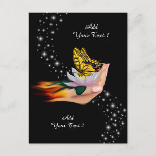 Vlinder op Lotus Bloesem Briefkaart