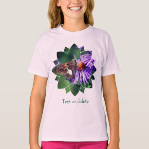 Vlinder Op Paarse Aster Bloem Persoonlijk T-shirt