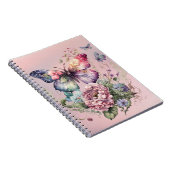 Vlinder op Roze Notitieboek (Rechterzijde)