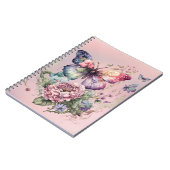 Vlinder op Roze Notitieboek (Linkerzijde)